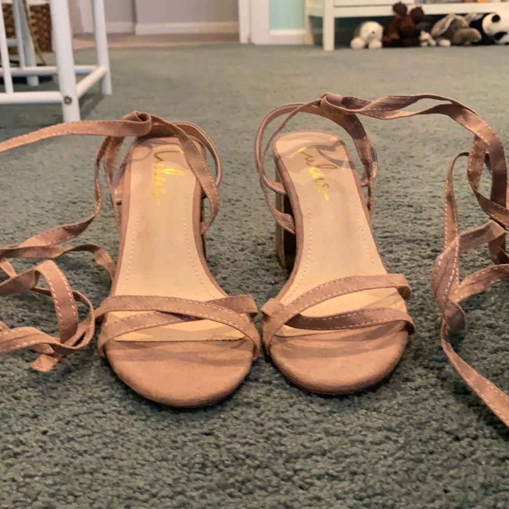 Strappy kitten heels